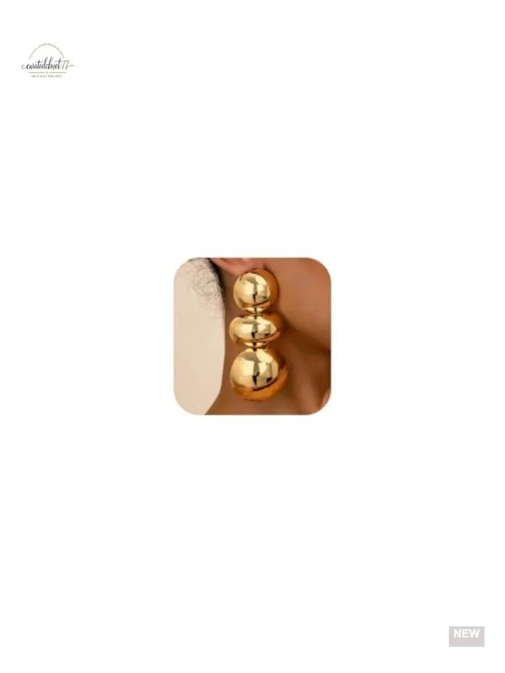 Large Oversized Gold Ball Dangle Earrings Chunky Bold Round Beads